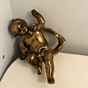 Shelf Brass Candle Holder Cherub Angel